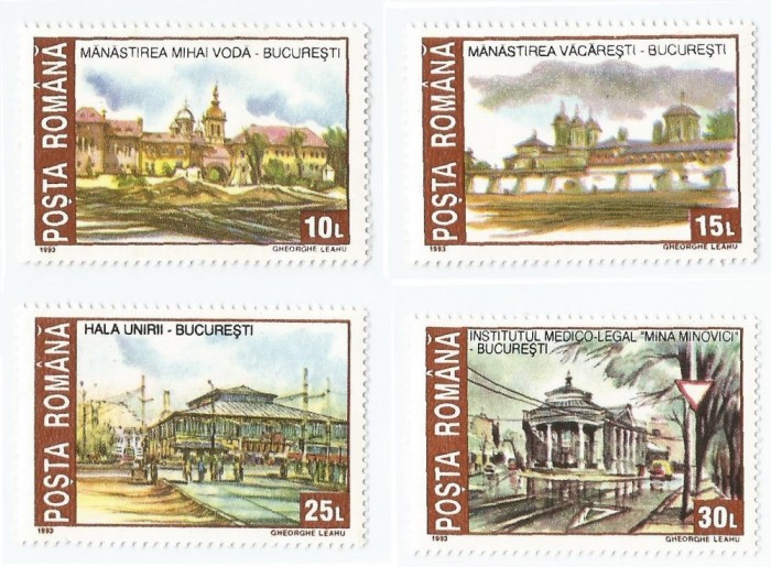 |Romania, LP 1307/1993, Monumente istorice distruse, MNH