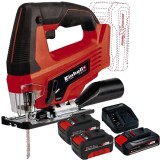 Einhell TC-JS 18 Li PXC + Starter Kit + Twinpack - Fierastrau pendular + Set 1 acumulator si incarcator Li-Ion 18 V 2.5 Ah + Set 2 acumulatori Li-Ion