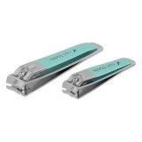 Set Unghiere cu Pilă Integrată, 2 buc, Manichiură și Pedichiură, Argintiu și Teal, CMCLASS