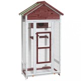 Cumpara ieftin Colivie de pasari cafeniu 91,5x53x170 cm lemn masiv de pin