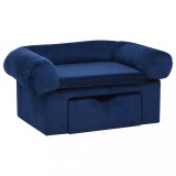 Cumpara ieftin Canapea pentru caini, cu sertar, albastru, 75x50x38 cm, plus
