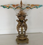 Cumpara ieftin Sculptura in bronz, Centru de masa, stil Empire, zeul Atlas si Murano,