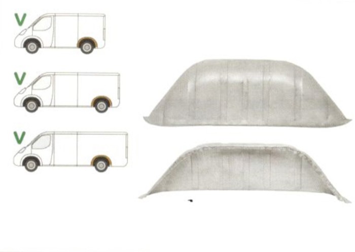 Segment reparatie aripa interior, rear Mercedes Sprinter (W901-905), 1995-20022007, Vw Lt 1996-2005, parte montare Segment reparatie aripa parte inte