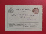 1878 - CARTE POSTALA CIRCULATA LA BUCURESTI