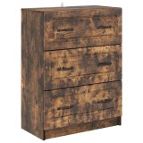 vidaXL Dulap cu sertare Stejar fumuriu 66 x 34,5 x 87 cm 895760