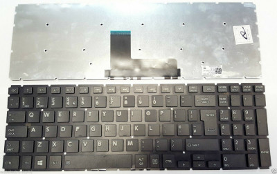 Tastatura Laptop, Toshiba, Satellite C55-C-11J, fara rama, neagra, UK, second hand foto