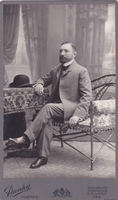 FOTOGRAFIE VECHE 1890 DUNKY FIVEREK KOLOSZVAR MISKOLCZ S. A. 18/10,5cm pe carton