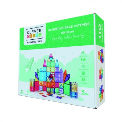 Set magnetic de construit Inventiv 110 piese, Cleverclixx foto