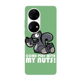 Husa compatibila cu Huawei P50 Pro model Play with my nuts, Silicon, TPU, Viceversa, Transparent, Carcasa
