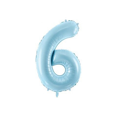 Balon folie cifra 6 bleu 86 cm