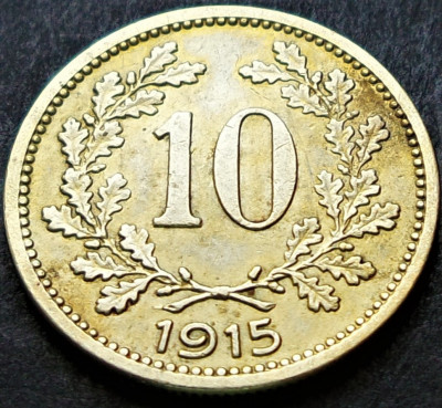 Moneda istorica 10 HELLER - AUSTRIA / AUSTRO-UNGARIA, anul 1915 * cod 1520 foto