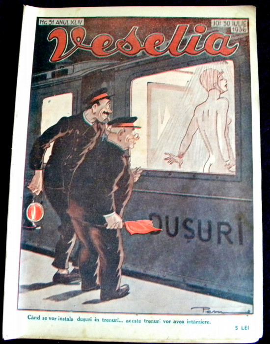 Revista &rdquo;VESELIA&rdquo; &ndash; Nr. 31 / 1936, ilustratii erotice art deco