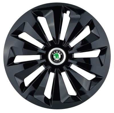 Set 4 capace roti Fox negru R14 pentru gama auto Skoda foto