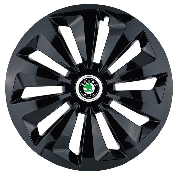 Set 4 capace roti Fox negru R14 pentru gama auto Skoda