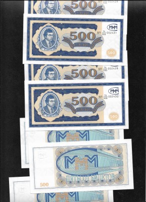 Rusia 500 bilete biletov Mavrodi 1994 pret pe bucata foto