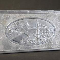 Cutie de tigari / reclama - Paris S.I.R.A / Makowski - aluminiu cca.1930
