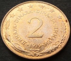 Moneda 2 DINARI / DINARA - RSF YUGOSLAVIA, anul 1979 *cod 1525 B