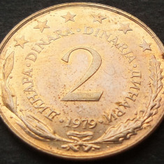 Moneda 2 DINARI / DINARA - RSF YUGOSLAVIA, anul 1979 *cod 1525 B