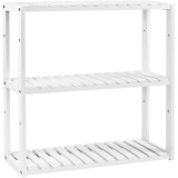 SONGMICS Raft de depozitare din bambus, 3 polite, pentru bucatarie sau baie, 60x15x54 cm, alb Household NewTrend
