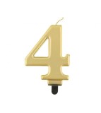 Lumanare aniversara model cifra, roz auriu metalic 8 cm-Tip Cifra 4