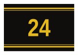 Sticker autoadeziv nr. 24 - Signetten SAFE auriu pe fundal negru