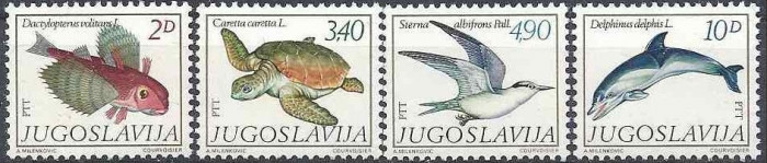 C2504 - Iugoslavia 1980 - Fauna 4v.neuzat,perfecta stare