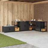 vidaXL Dulap de depozitare pentru bucătărie cu raft cu ușă Negru Oţel 874996