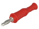 Conector banană 4mm roşu 36A 30VAC 60VDC neizolat