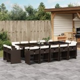 vidaXL Set mobilier de grădină cu perne, 15 piese, maro, poliratan 3211233