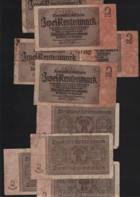 Germania 2 marci mark rentenmark 1937 VG-F pret pe bucata foto