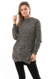 E848-181 Pulover gros, casual, pe un croi asimetric, M