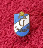 Insigna (veche) fotbal - AS &quot;UNIREA&quot; RAMNICU-VALCEA (anul 1962)