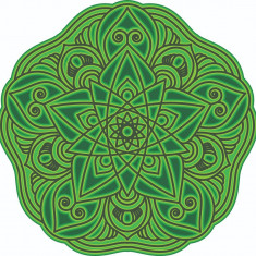 Sticker decorativ, Mandala, Verde, 60 cm, 7285ST-2