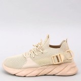 Pantofi Sport Dama Slip-On Bej Textil, Marimea 38. Adidasi Casual Fara Siret, Talpa Plata Confortabila. Perfecti pentru Antrenament si Zilnic