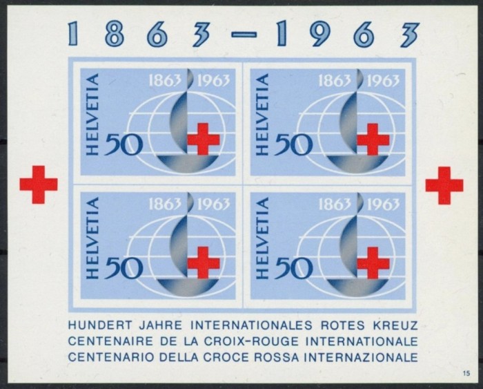 Elvetia 1963 - Crucea Rosie, colita neuzata