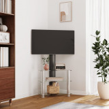 Suport TV de colt 3 niveluri pentru 32-70 inchi, negru/argintiu GartenMobel Dekor, vidaXL