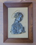 TABLOU VINTAGE CU IMAGINE FECIOARA DIN PELTRO, ITALIA