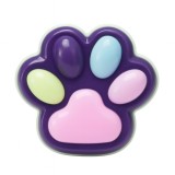 Jucarie antistres squishy, flippy, cu revenire lenta, labuta de pisica pufoasa, 8.5 x 7.5 cm, ambalaj transparent, mov inchis roz
