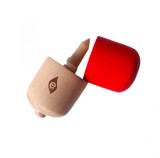 Cumpara ieftin Kendama Pill Lemn Rosu, 11cm, Joc Dexteritate, Indemanare, Creativitate, Fete, 9 ani+