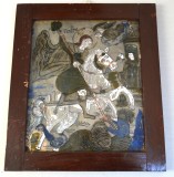 "Sfantul Gheorghe" icoana pe sticla atelierul familiei Oancea, Saliste, prima jumătate a sec. XIX