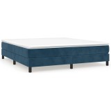 Cumpara ieftin Cadru de pat cu arcuri, albastru inchis, 160x200 cm, catifea