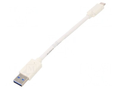 Cablu USB 3.0 USB A la USB C 0,1m Alb foto
