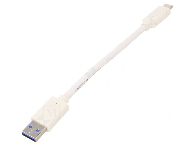 Cablu USB 3.0 USB A la USB C 0,1m Alb