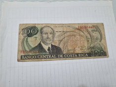 bancnota costa rica 100 c 1989 foto