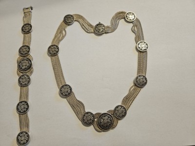 Set colier si bratara din argint #3024 foto