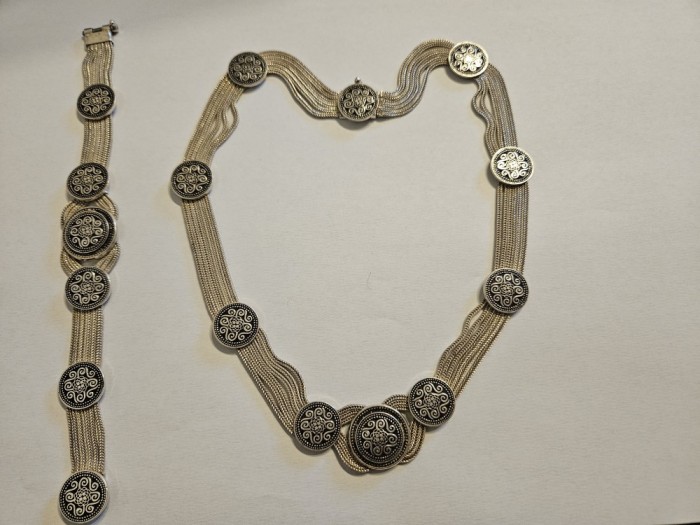 Set colier si bratara din argint #3024