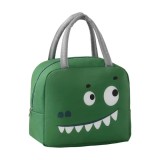Geanta frigorifica verde, model crocodil, 22 x 14 x 19 cm, portabila pentru copii, gradinita, scoala, picnic si calatorii