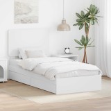 Cumpara ieftin Pat cu storage cu headboard Alb 90 x 200 cm Lemn compozit