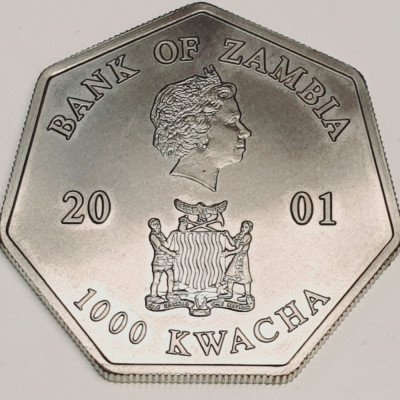 3319 Zambia 1000 Kwacha 2001 Year Calendar km 74 foto