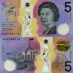 AUSTRALIA 5 dollars 2016 polymer UNC!!!